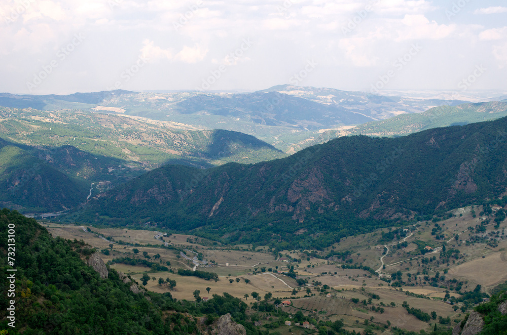 Valley sourrounded by mountains in basilicata, Italy