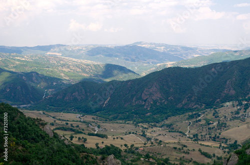 Valley sourrounded by mountains in basilicata, Italy