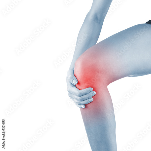 Pain in woman knee.