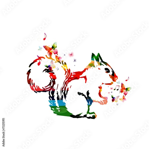 Colorful squirrel design