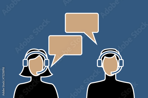 Call Center avatar icons of male and female