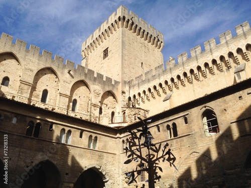 Bild auf Leinwand Expressive shadows in the medieval papal residence in Avignon