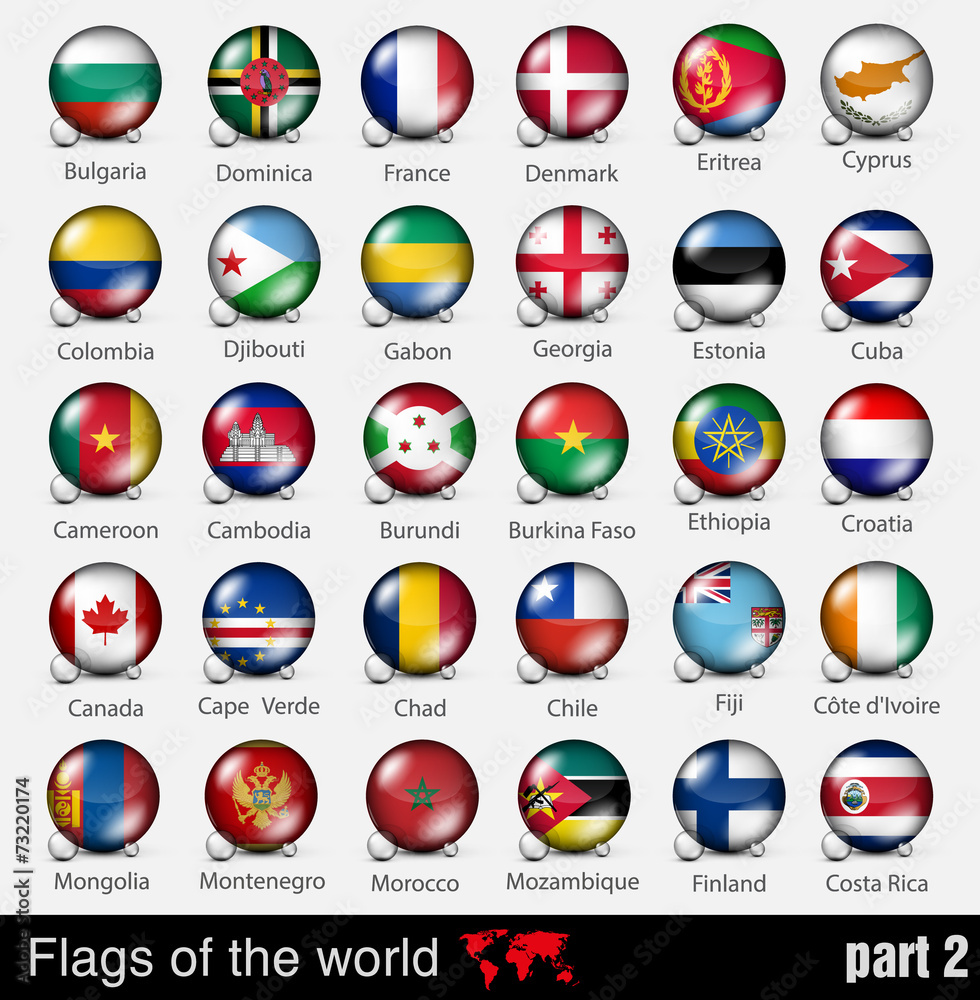 Flags of all countries in the 3d ball Flags of all countries in the 3d ball