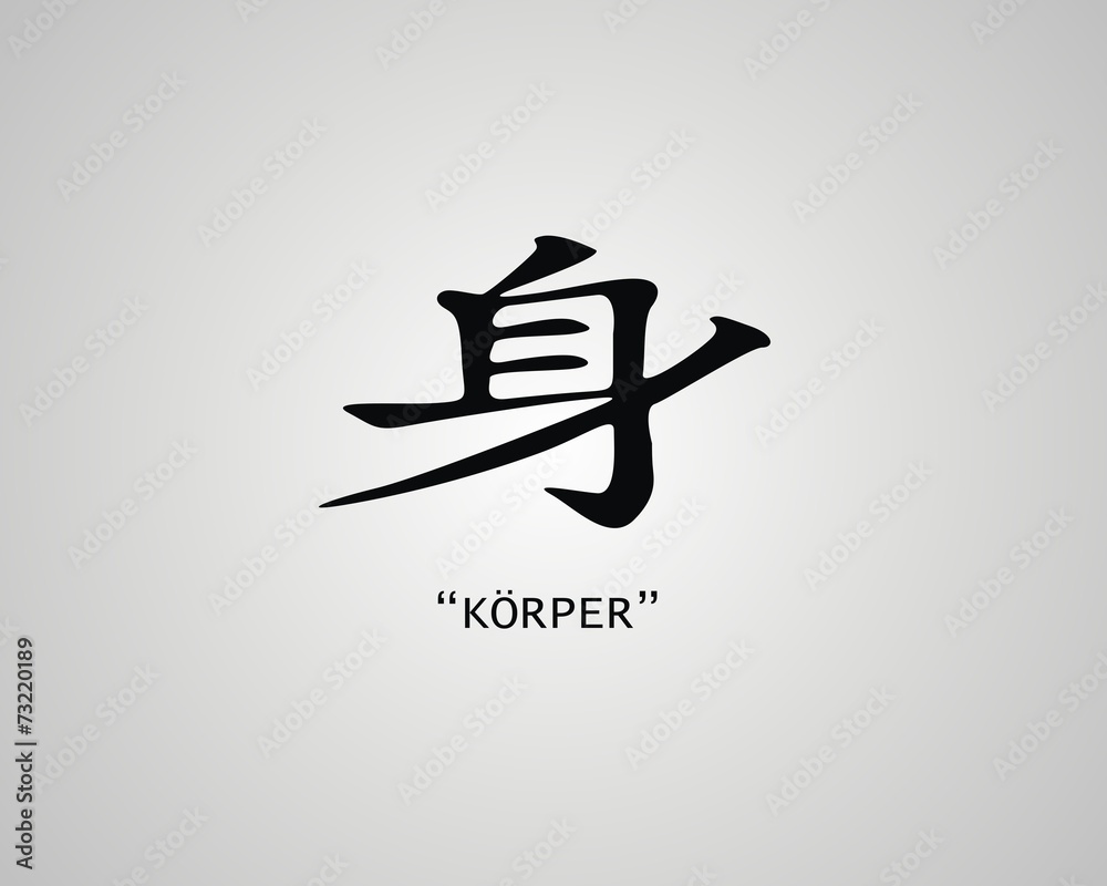 Chinesisches Schriftzeichen Körper Chinesisches Schriftzeichen Körper