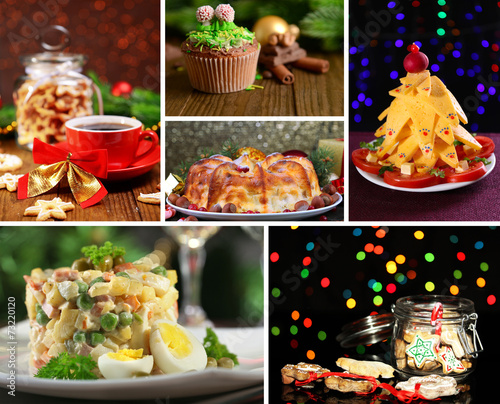 Christmas delicious dishes collage