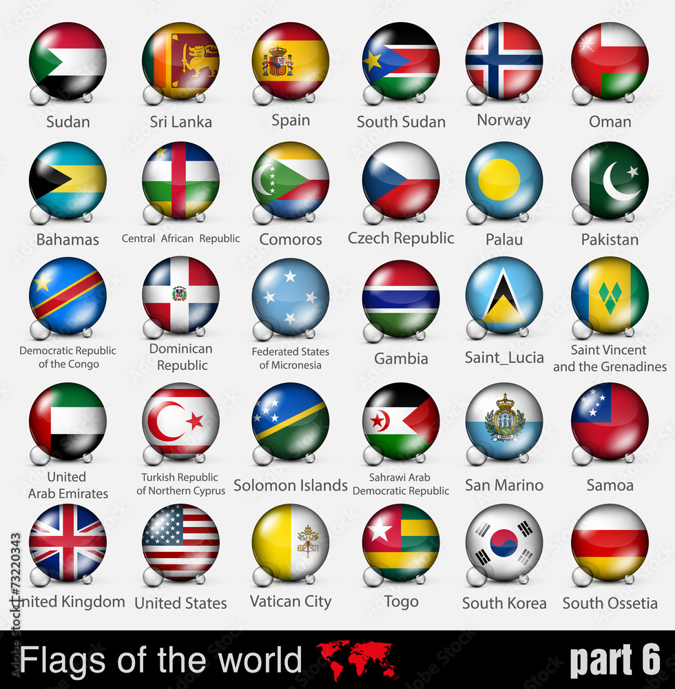 Flags of all countries in the 3d ball Flags of all countries in the 3d ball