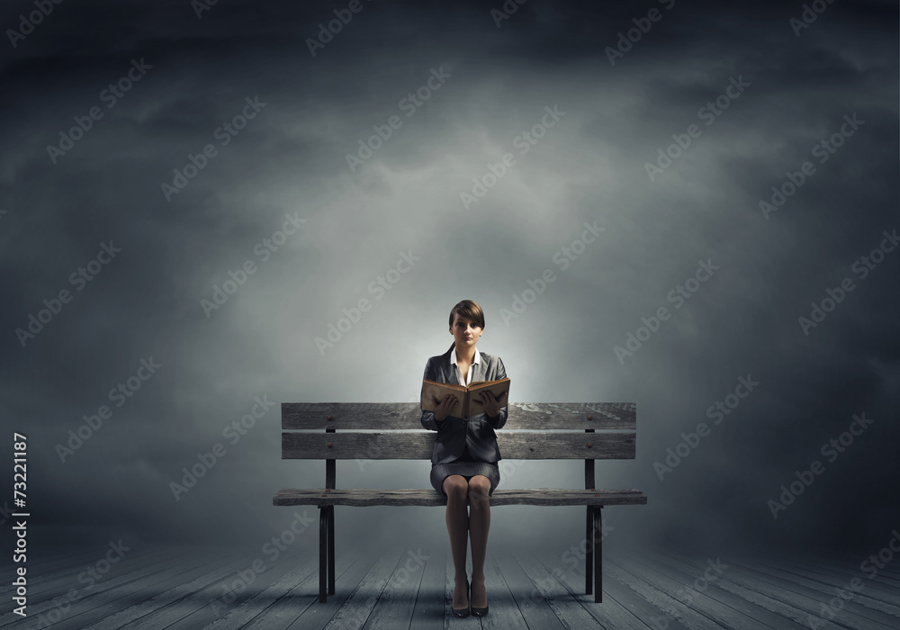 Businesswoman with book