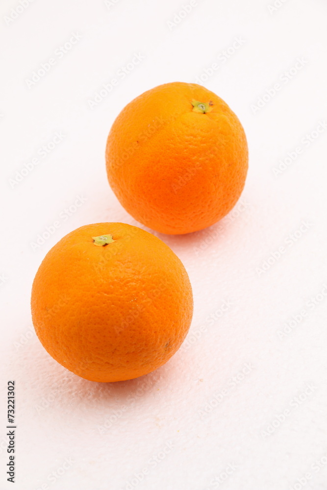 Fresh orange isolated on white backgrond