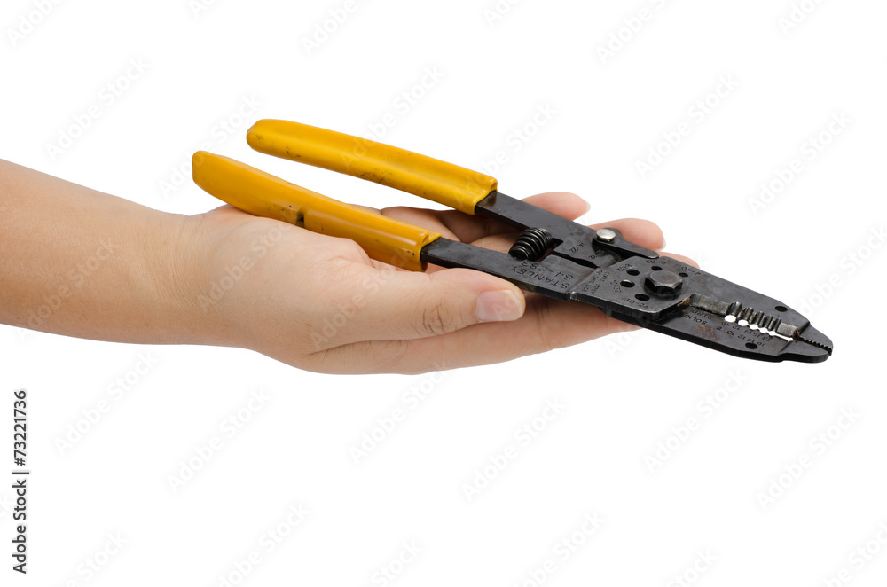 Obraz premium Hand hold cutting pliers