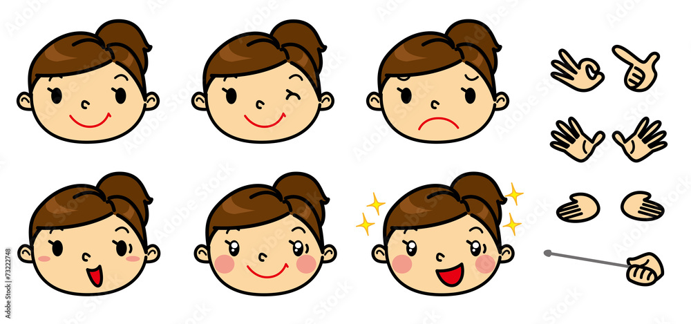 SD女性　表情セット