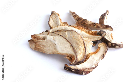 Dried Shitake Mushroom on White Background