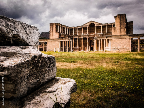 Sardis Ruins. Historical Background with Engaging Copy Space. photo