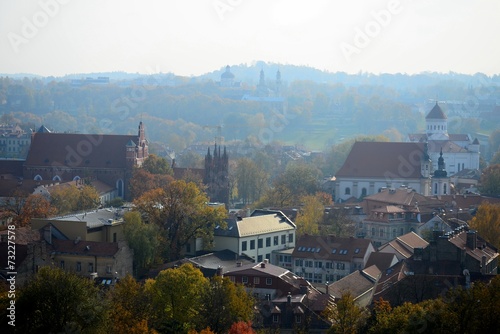 Vilnius autumn panorama from Gediminas castle tower © bokstaz