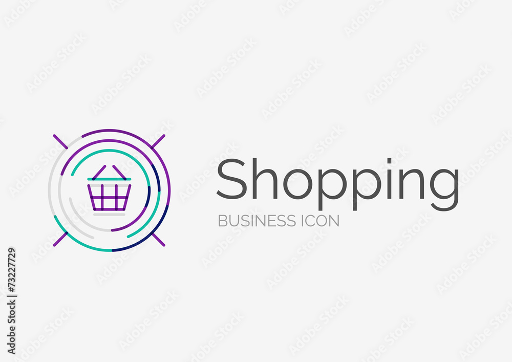 Thin line neat design logo, shopping cart icon Thin line neat design logo, shopping cart icon