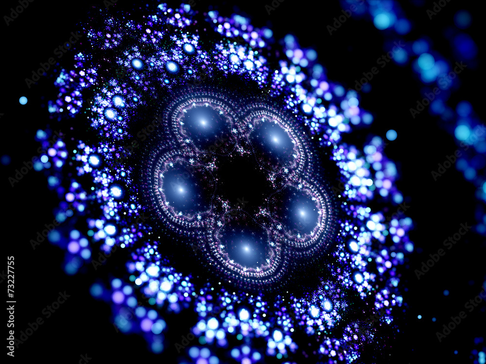Fototapeta premium Blue religious ornament in space
