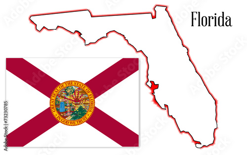 Florida State Map and Flag