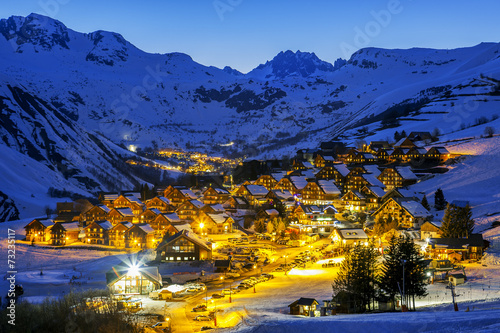 View of Saint Jean d'Arves by night