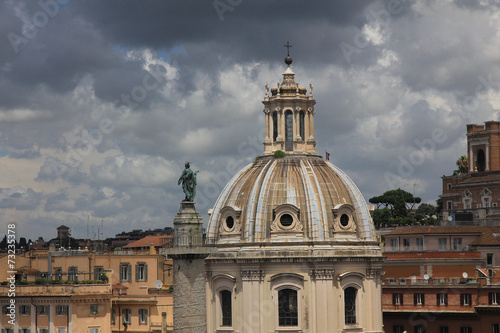 Dome of the old historical buildings in the center of Rome