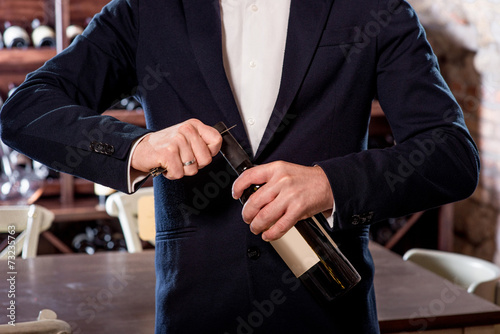 Sommelier in the wine cellar