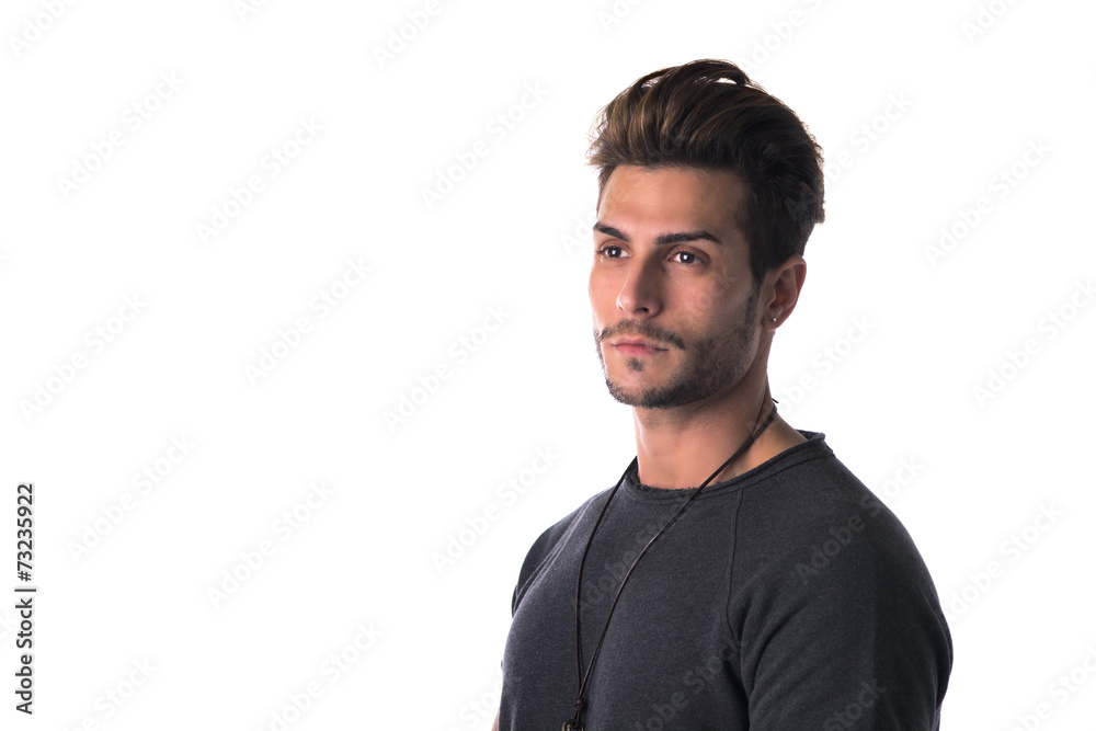 Fit handsome young man confident in casual clothes isolated Fit handsome young man confident in casual clothes isolated