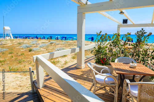 Beach restaurant on Cala Sinzias beach, Sardinia island, Italy © pkazmierczak