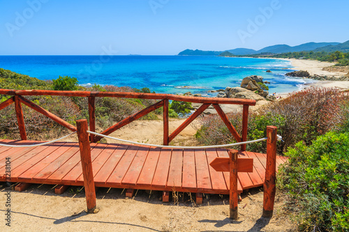 Platform at Cala Sinzias bay with sea view, Sardinia island © pkazmierczak