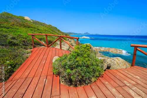 Platform at Cala Sinzias bay with sea view  Sardinia island