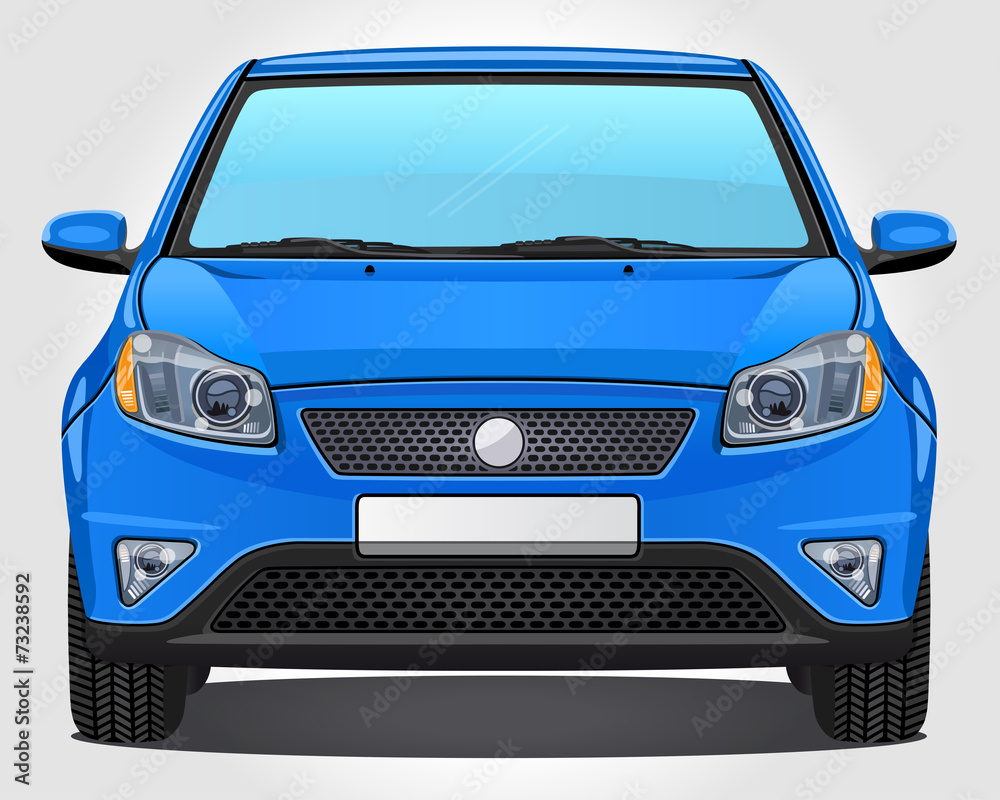 Vector blue Car - Front view Vector blue Car - Front view