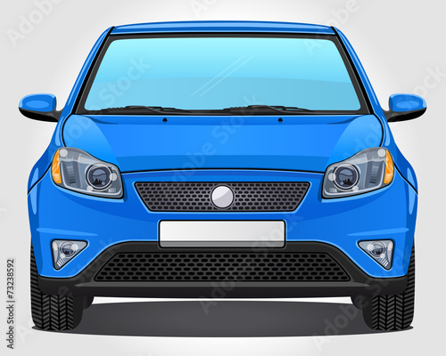 Vector blue Car - Front view