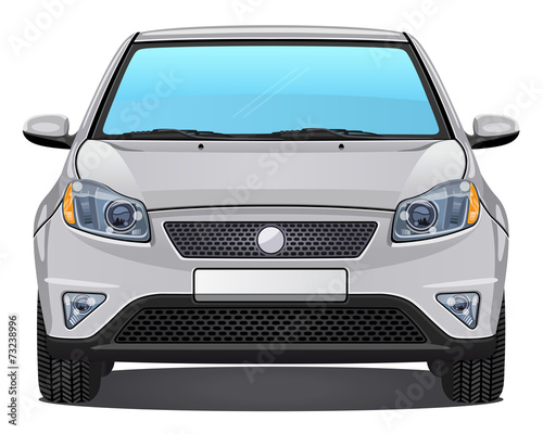 Vector silver Car - Front view