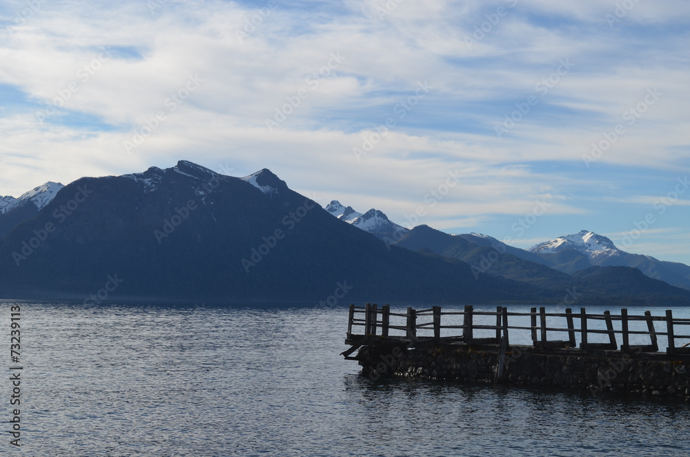 Pier in Lake Nahuel Huapi, Patagonian Andes, Bariloche
