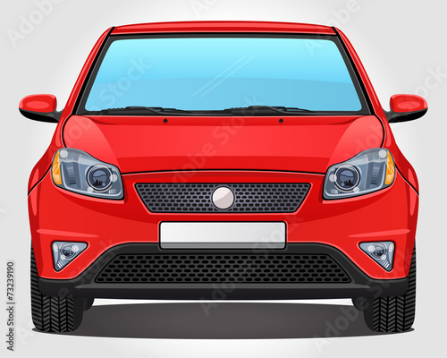 Vector red Car - Front view
