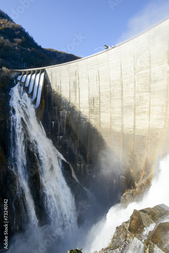 The dam of Verzasca on the italian part of Swtzerland photo