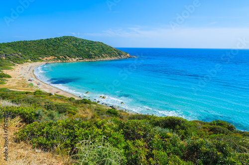 View of Porto Sa Ruxi bay on coast of Sardinia island, Italy