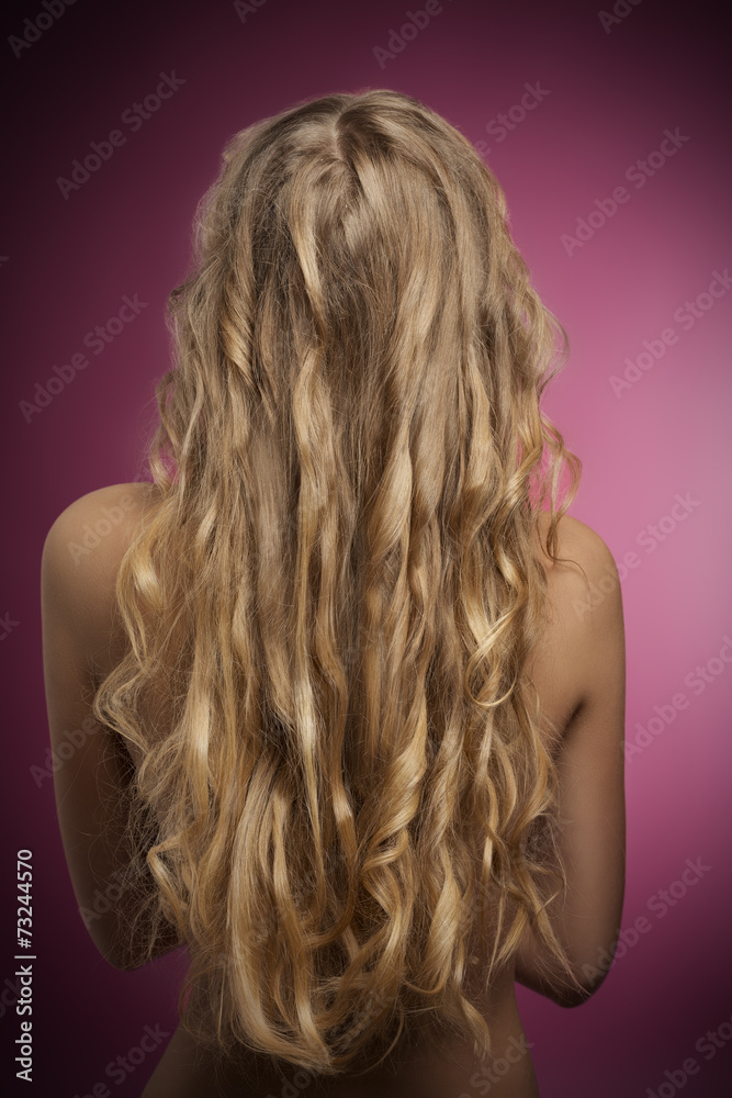 Naklejka premium female with long blonde hair