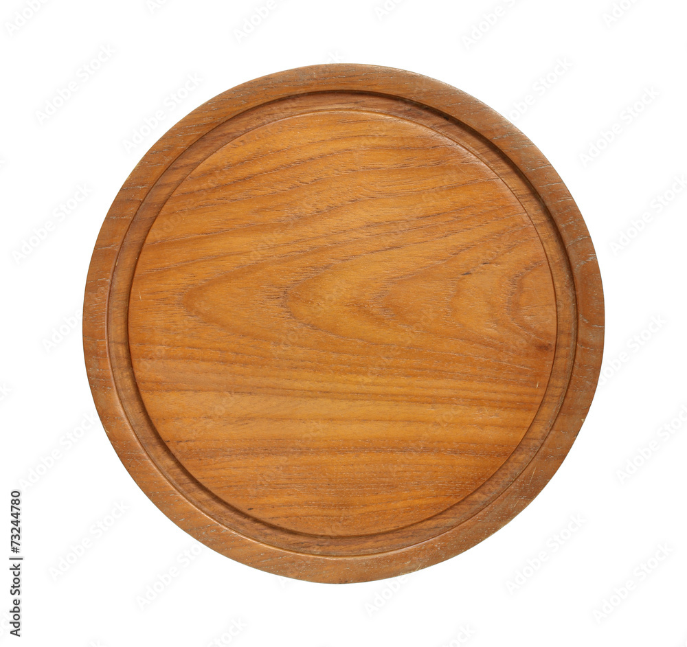Round wooden cutting board isolated on white background Round wooden cutting board isolated on white background