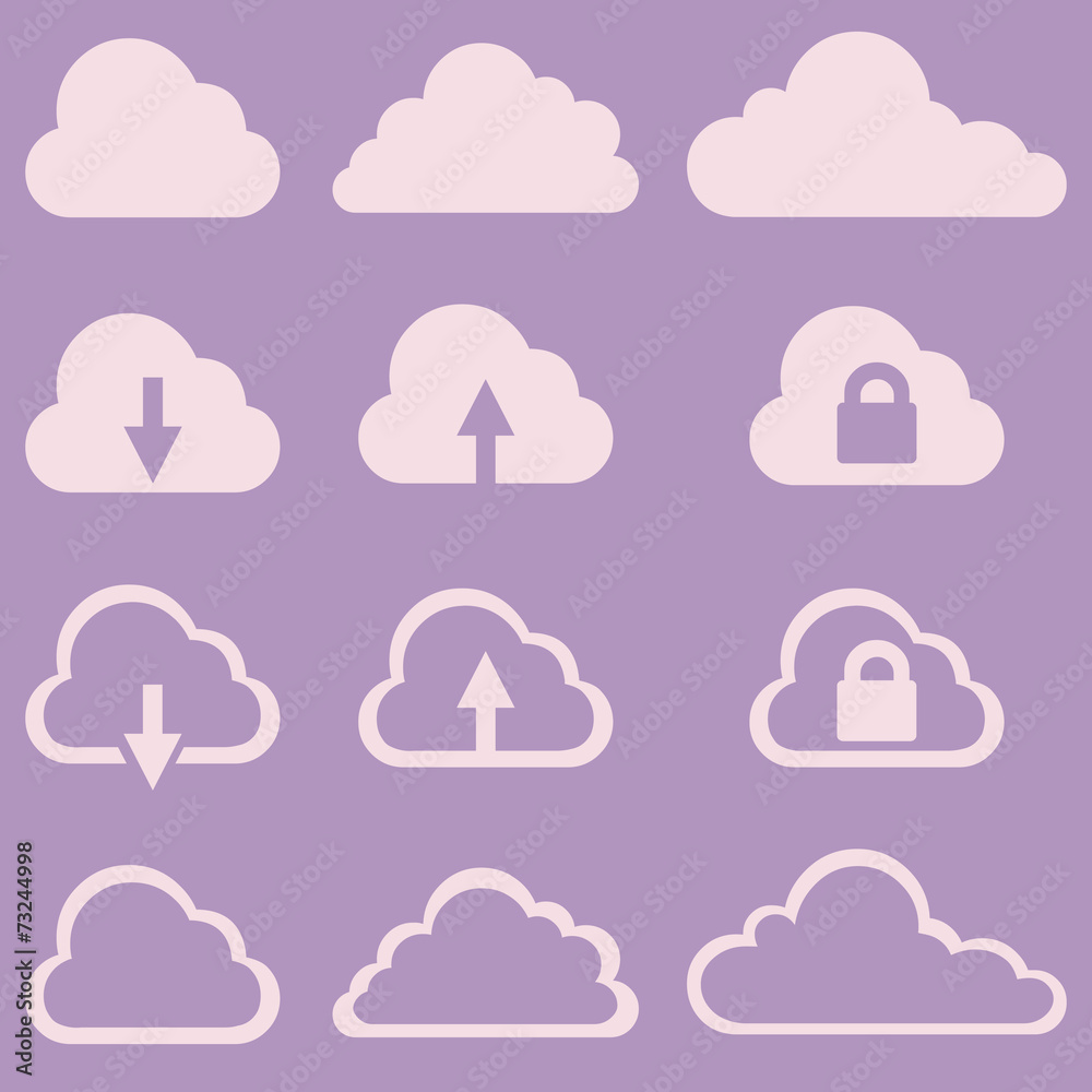 Vector Set of Cloud Icons Vector Set of Cloud Icons