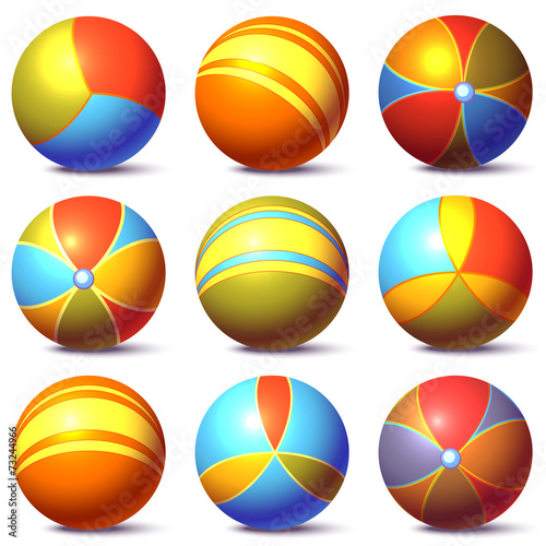Vector set of children balls