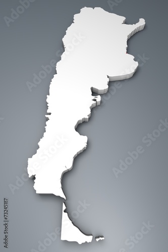 Buenos Aires provincia Argentina mappa 3d