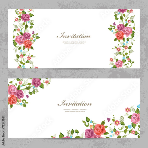 invitation cards with a rose for your design
