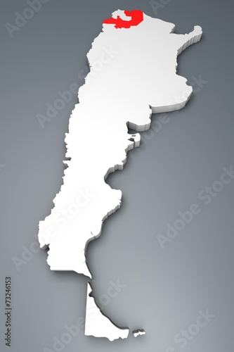 Salta provincia Argentina mappa 3d