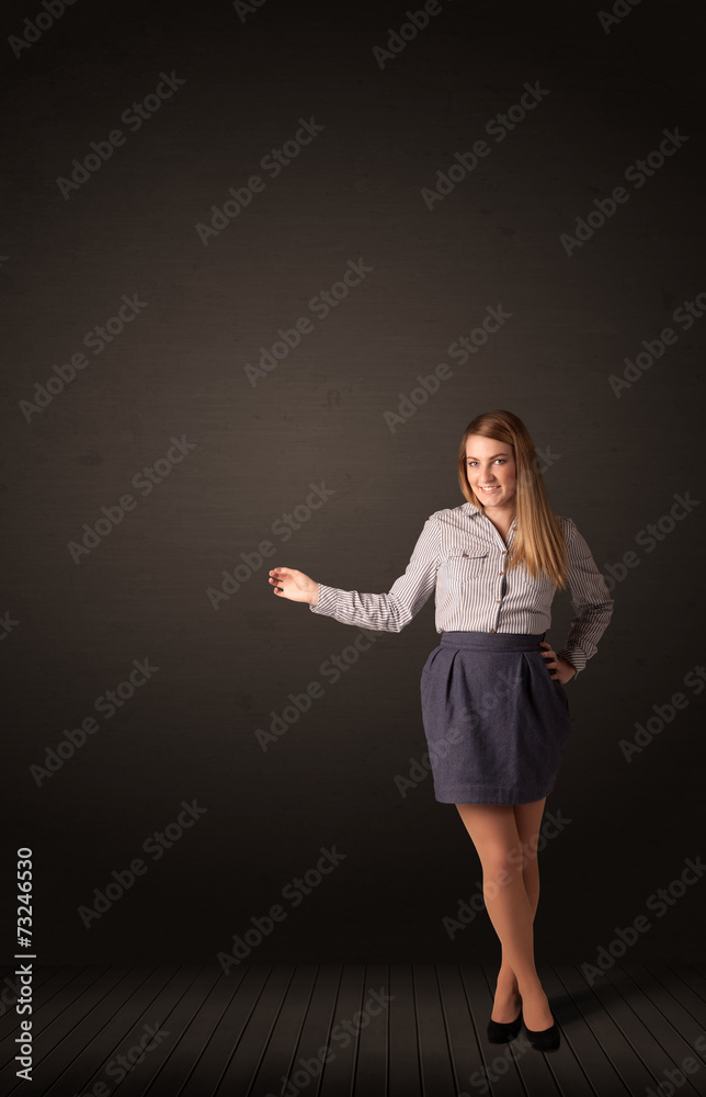 Businesswoman making gestures