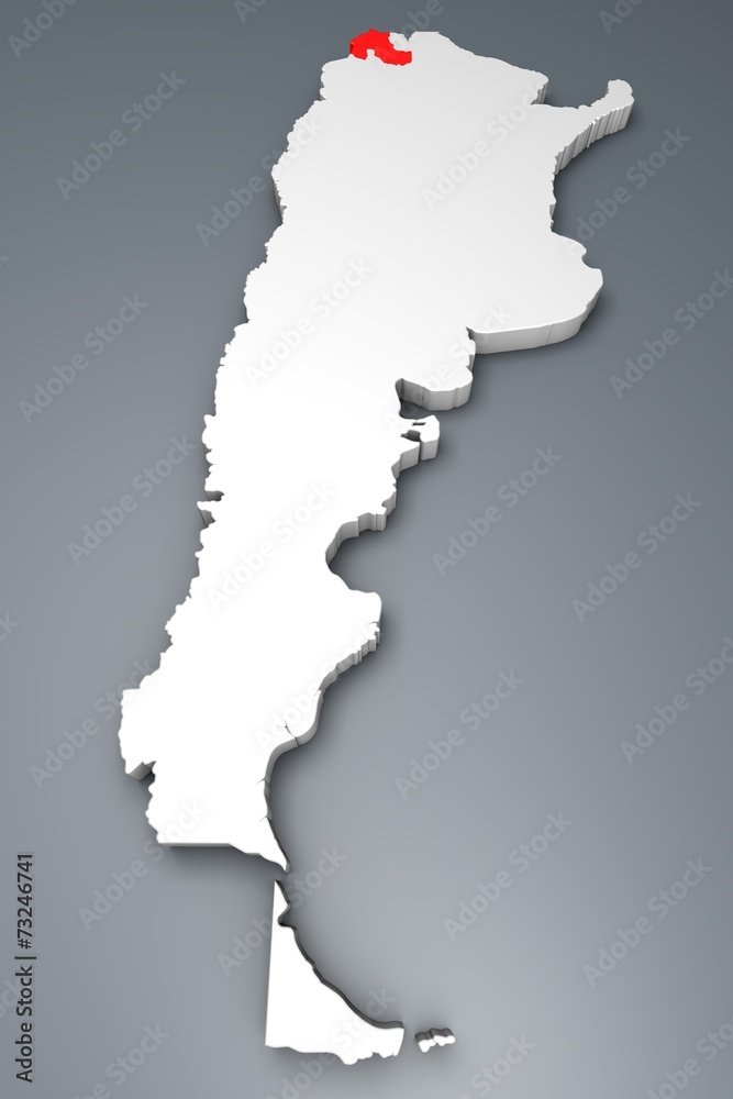  Jujuy provincia Argentina mappa 3d