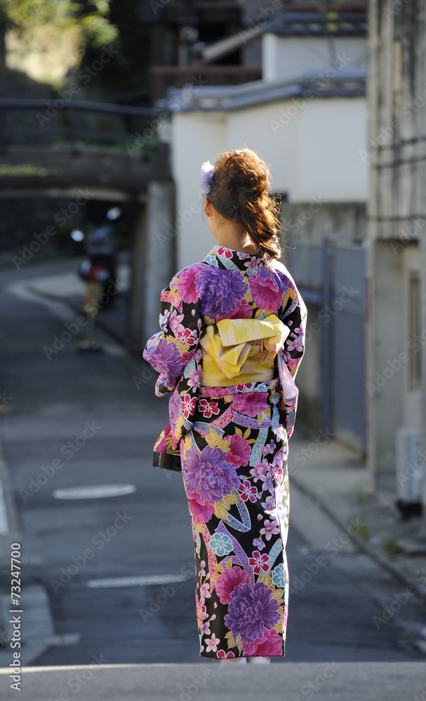 Geisha walking at the street
