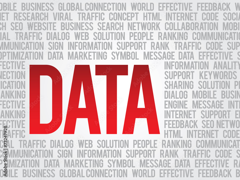 Word Data, related keywords vector concept, presentation Word Data, related keywords vector concept, presentation
