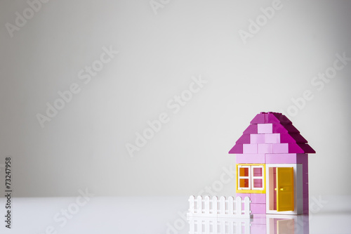 house made of kids building bricks photo