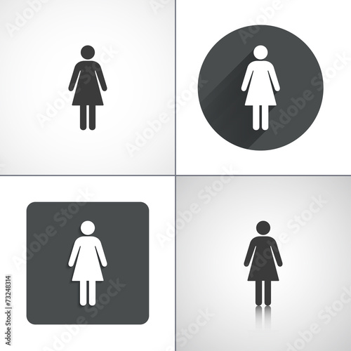 Woman icons. Set elements for design. Vector illustration.