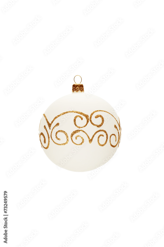 Decorated Christmas ball isolated on white background Decorated Christmas ball isolated on white background