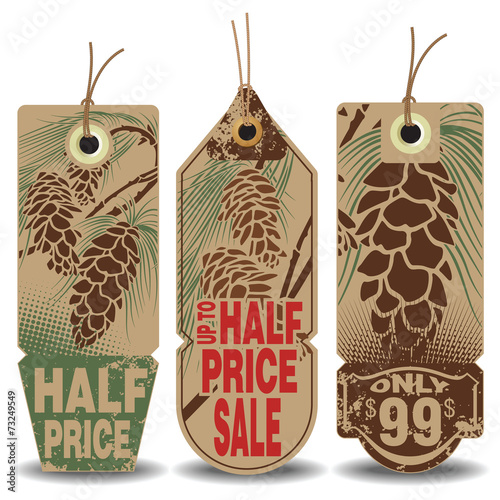 Vector set: christmas and new year sale tags