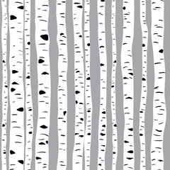 Stickers Berken patronen Berkenstammen vector illustratie natuur  © nikolya